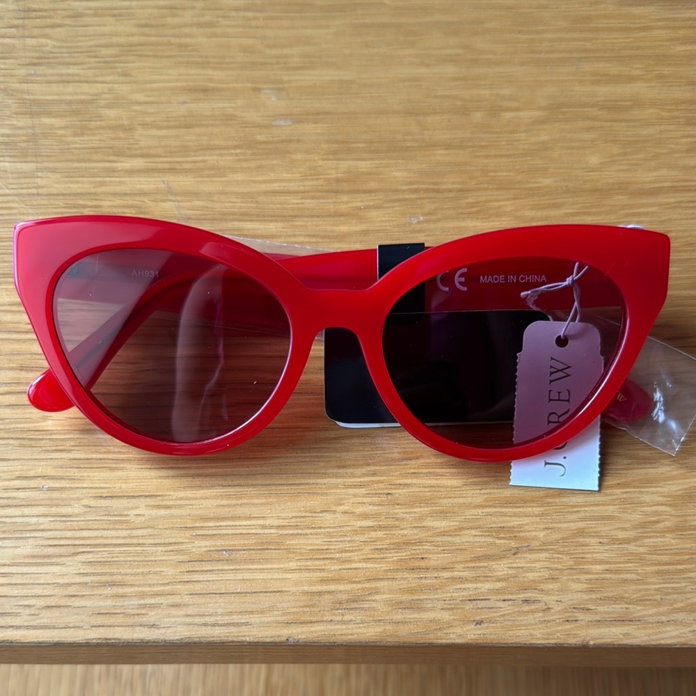J. Crew Bold Red Cat-Eye Sunglasses